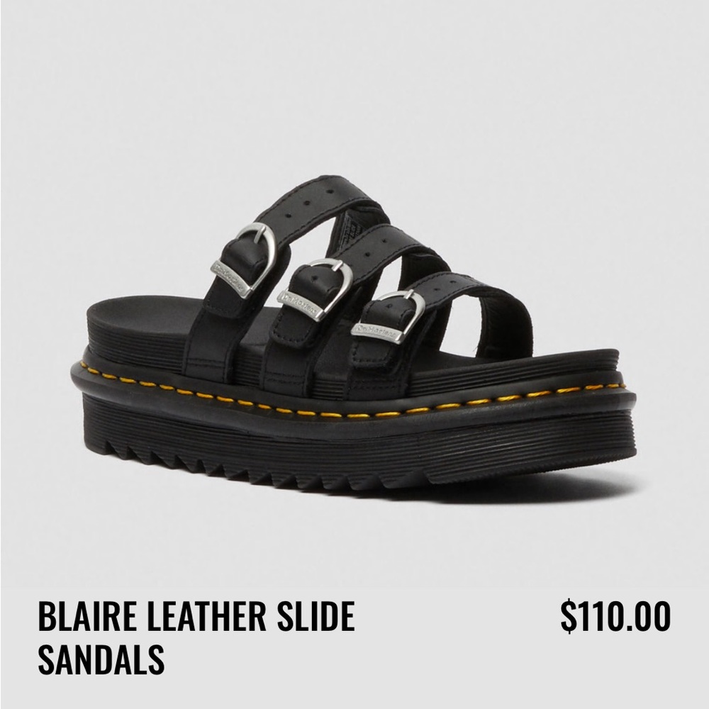 Dr. Martens - BLAIRE LEATHER SLIDE SANDALS